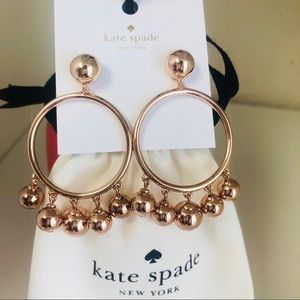 Kate Spade Bauble Dangling Earrings Rose Gold